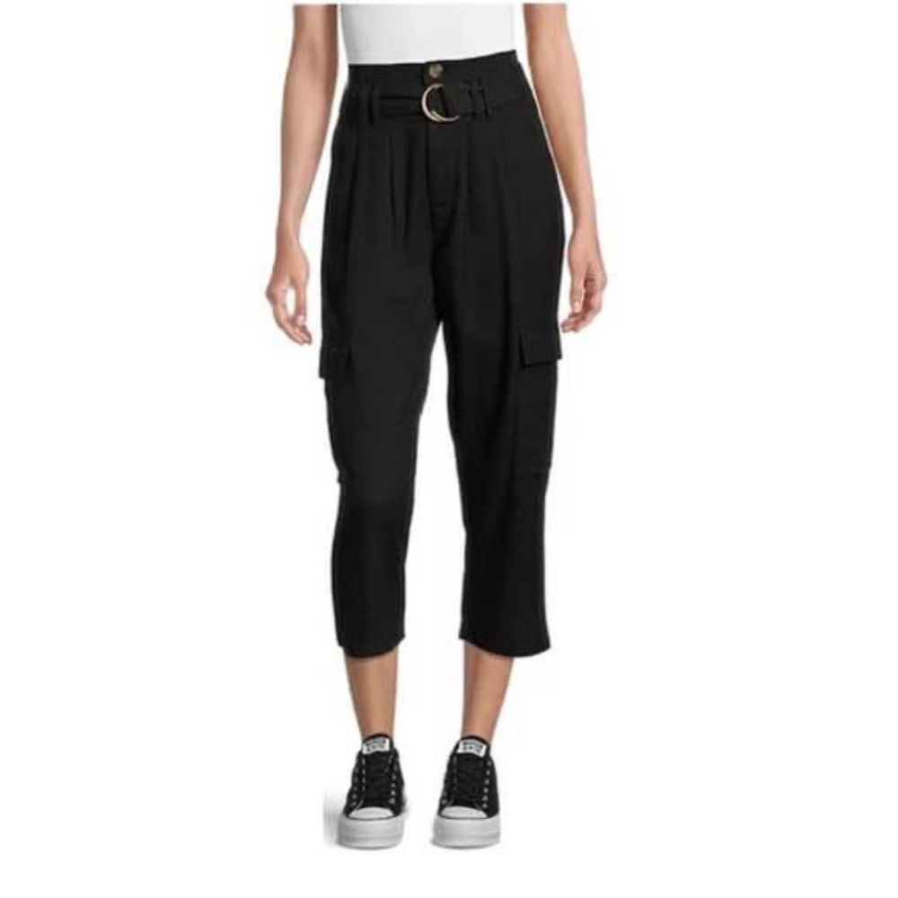 BRAND NEW women o’neill oneill leti cargo black pants with belt size 31